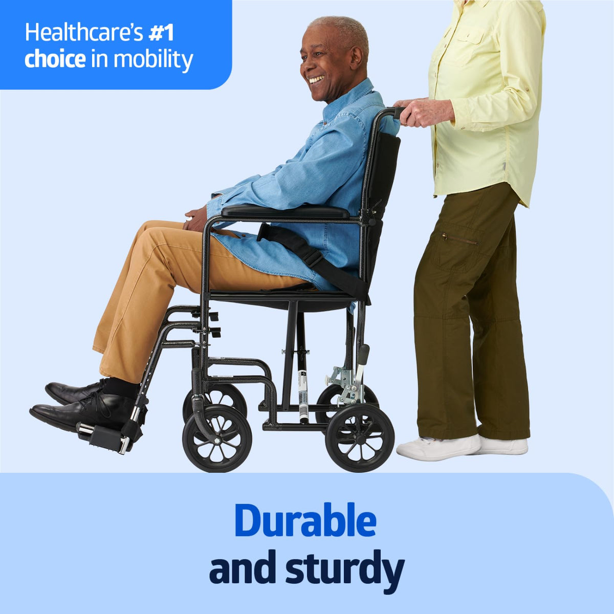Folding Steel Transport Wheelchair with Swing-Away Footrests N298249