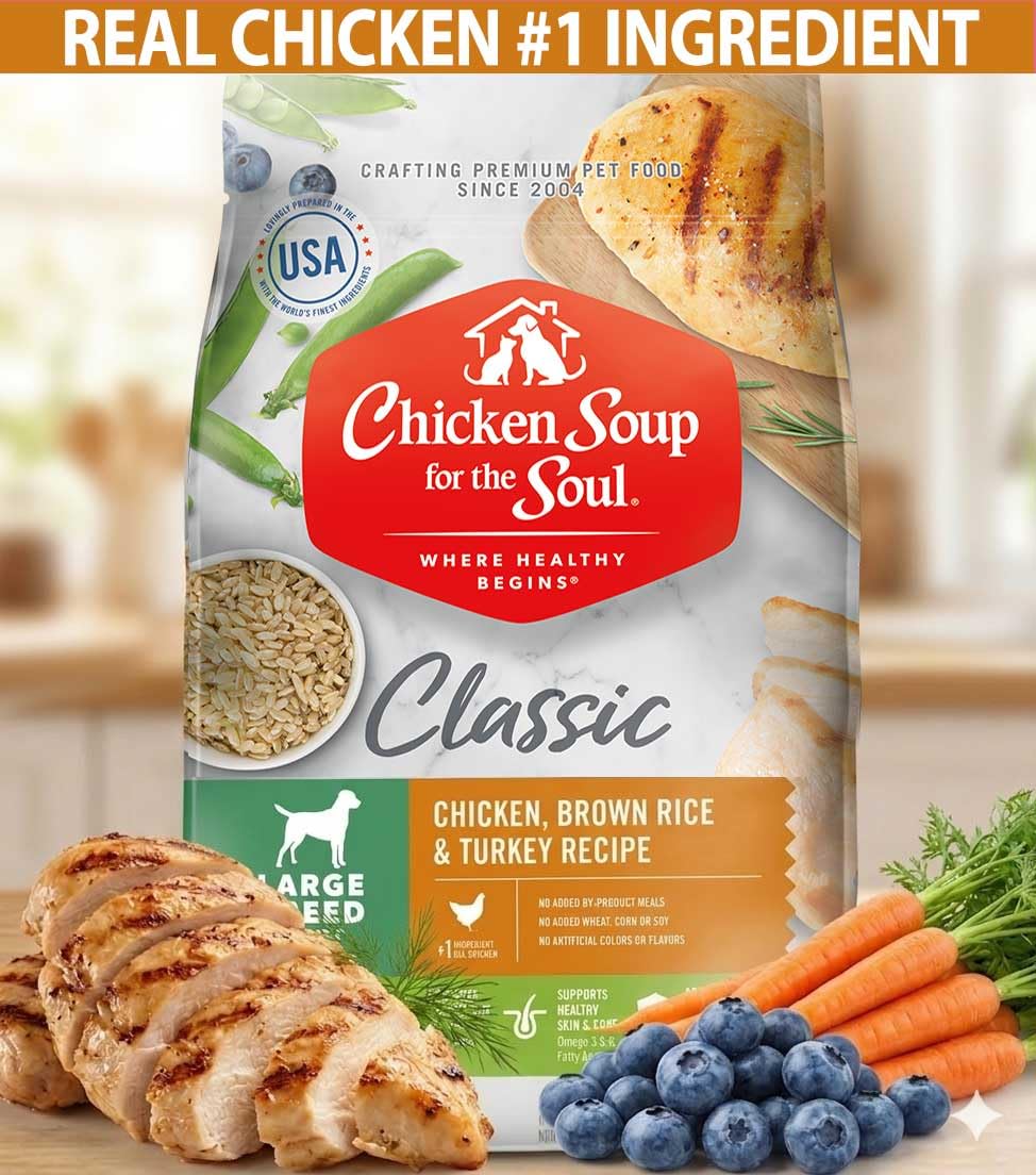 Large Breed Adult Dry Dog Food Chicken Brown Rice Turkey 28lb F485304