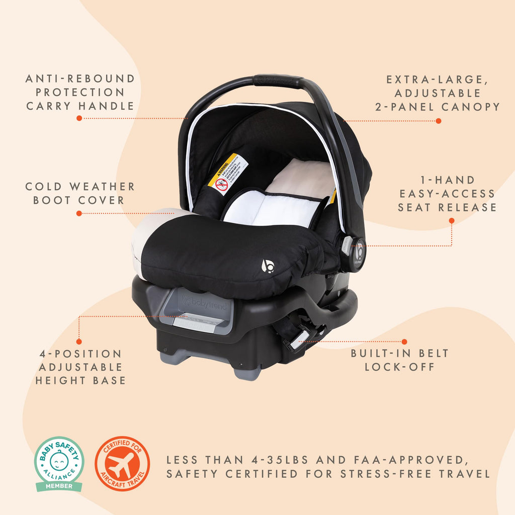 Khaki Infant Car Seat with Cover and Harness W665