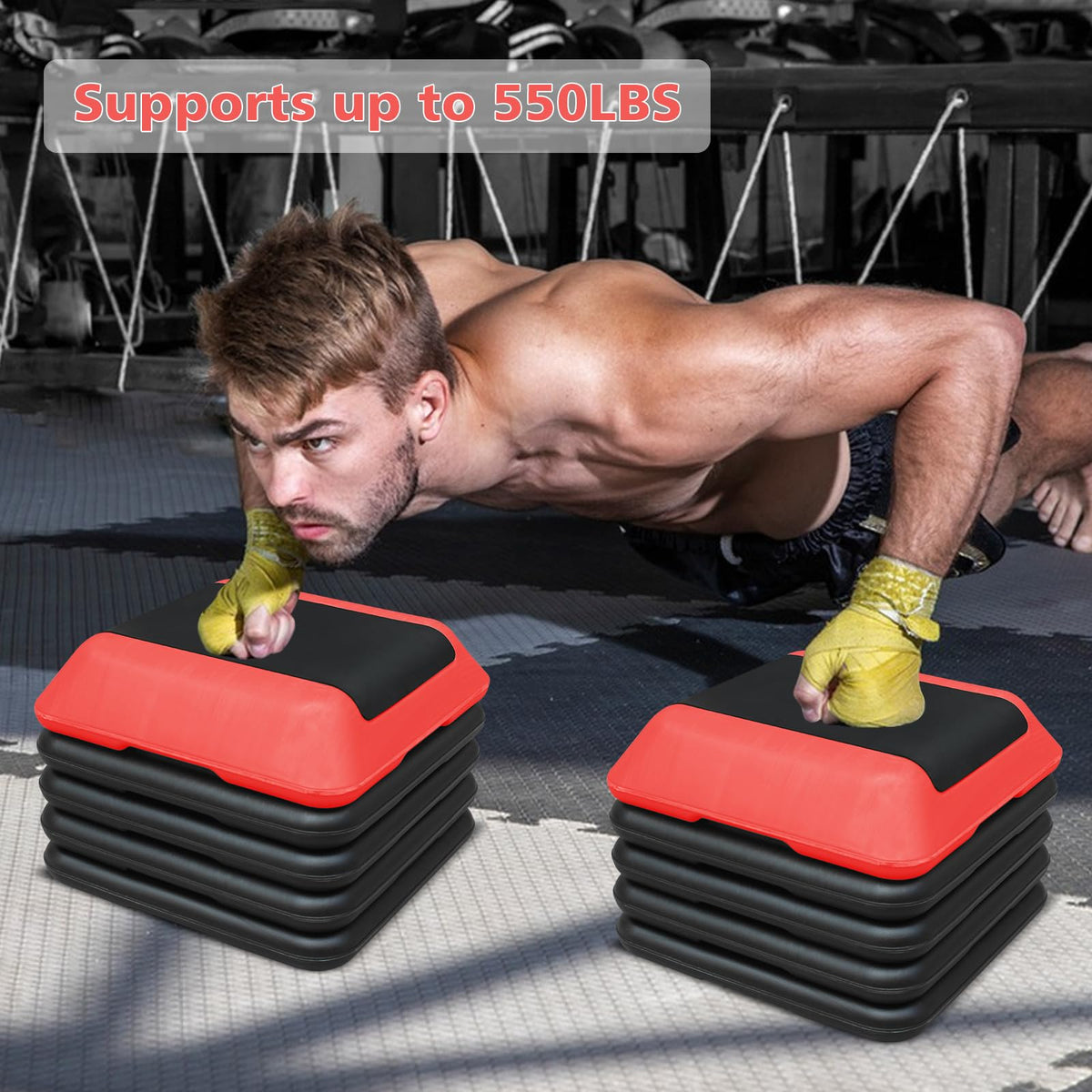 16"x16" Adjustable Exercise Aerobic Step Platform with 4 Risers W440