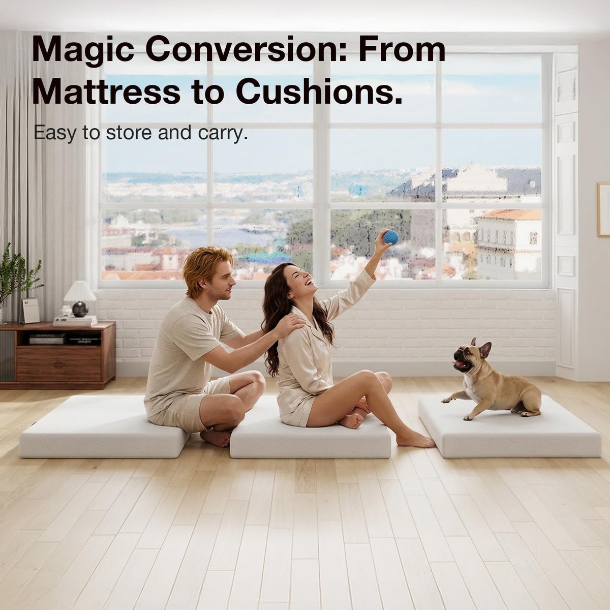 4 Inch Memory Foam Tri-fold Mattress Topper F8970