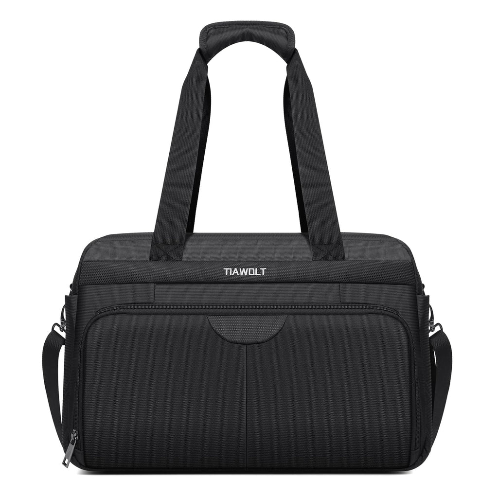 Black Expandable Carry-On Luggage Duffel Bag with Adjustable Strap R303