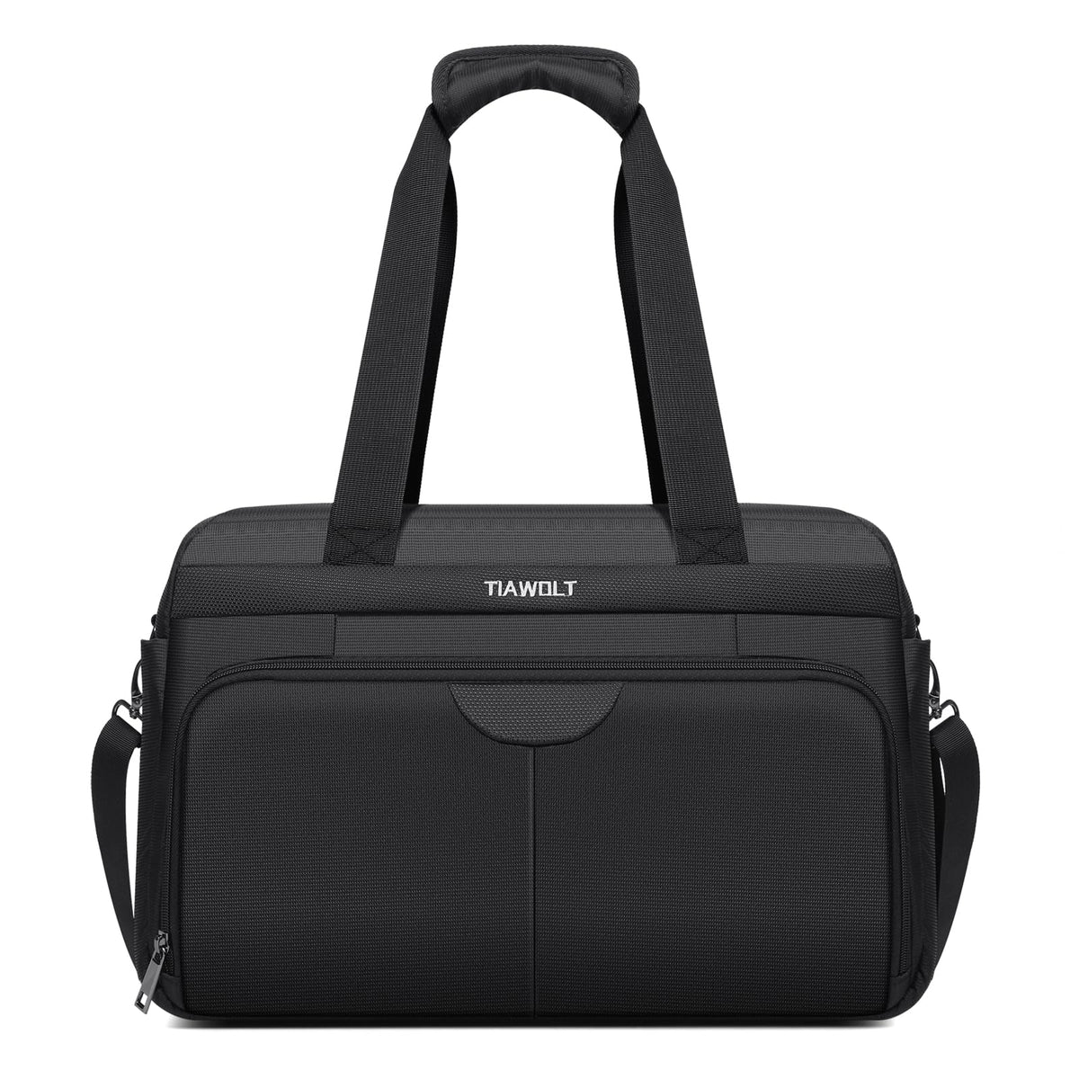 Black Expandable Carry-On Luggage Duffel Bag with Adjustable Strap R303