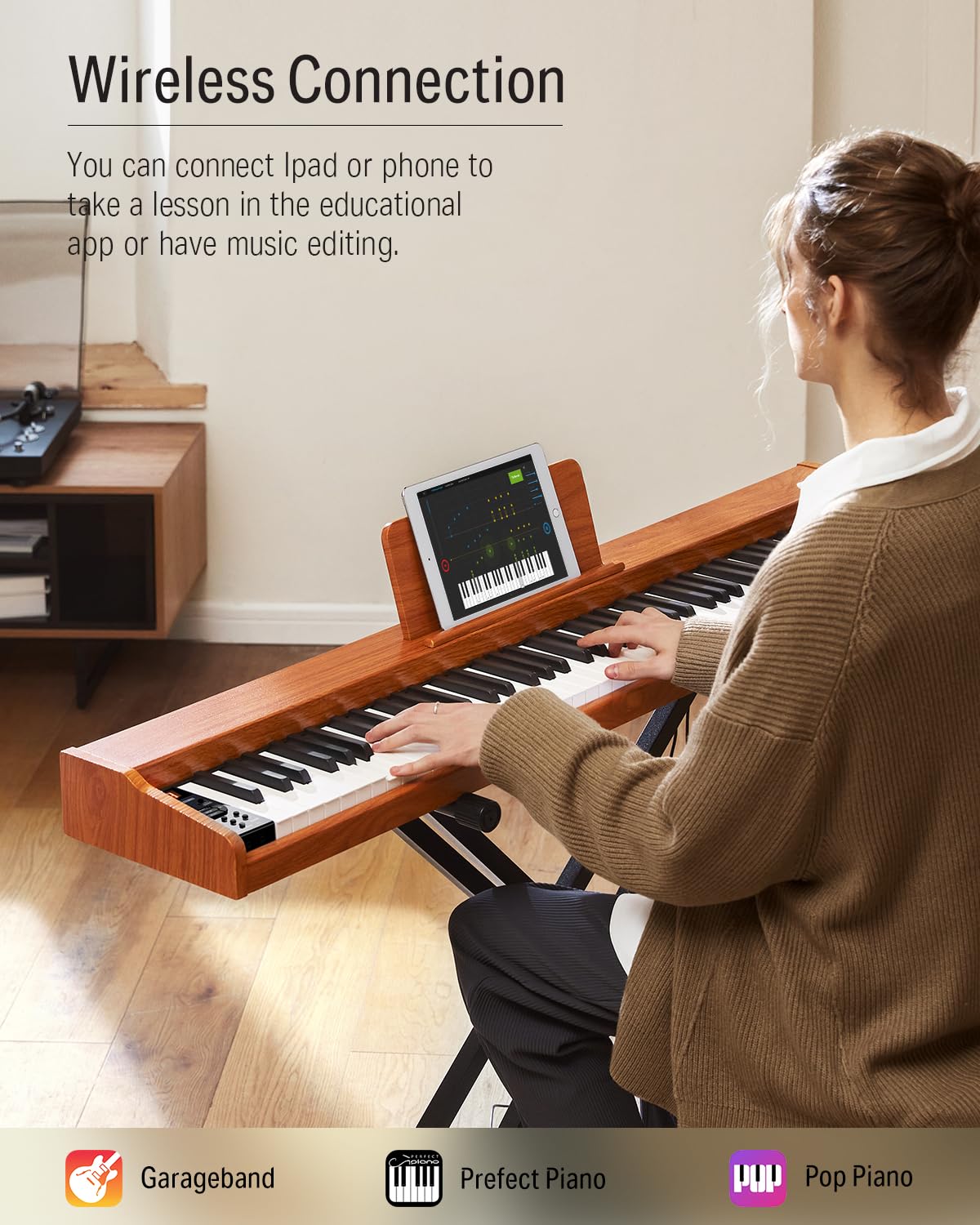 88 Keys Digital Piano with Stand and Sustain Pedal F6215