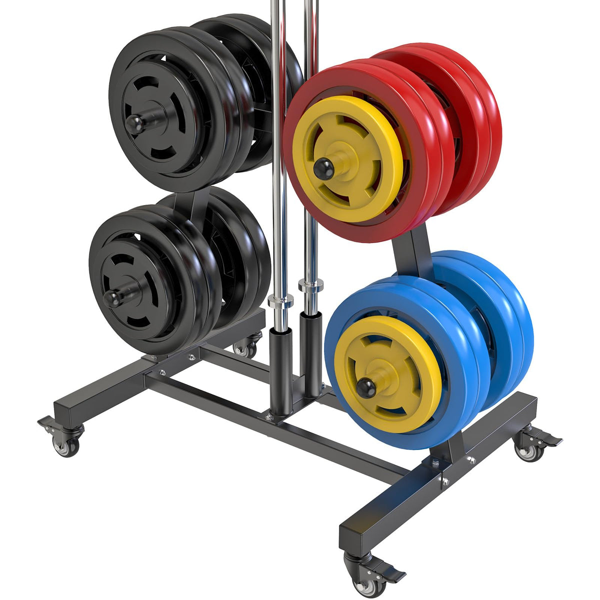2" Olympic Weight Plate Tree Rack and Barbell Holders L330