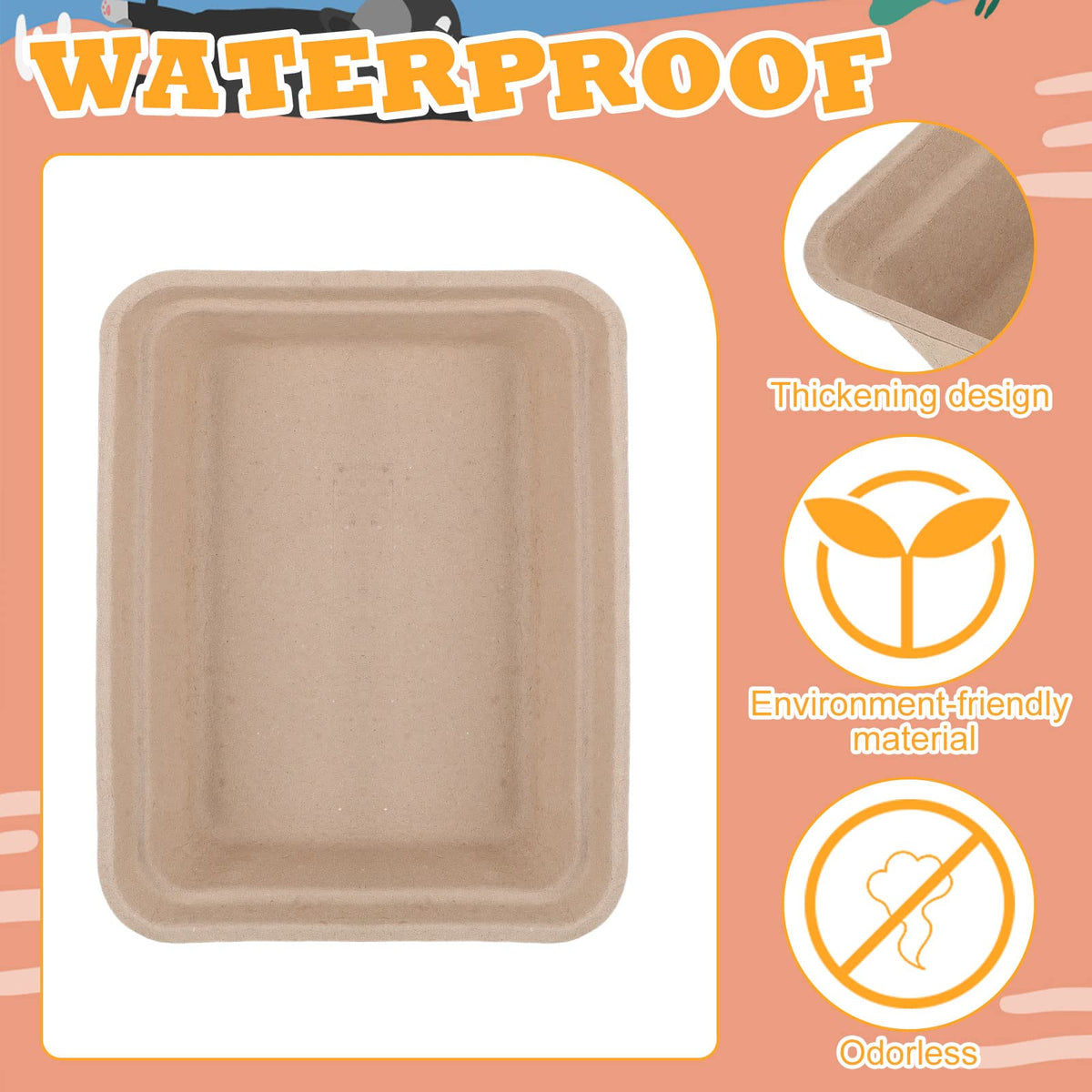 30 Pack Disposable Cat Litter Tray J61884
