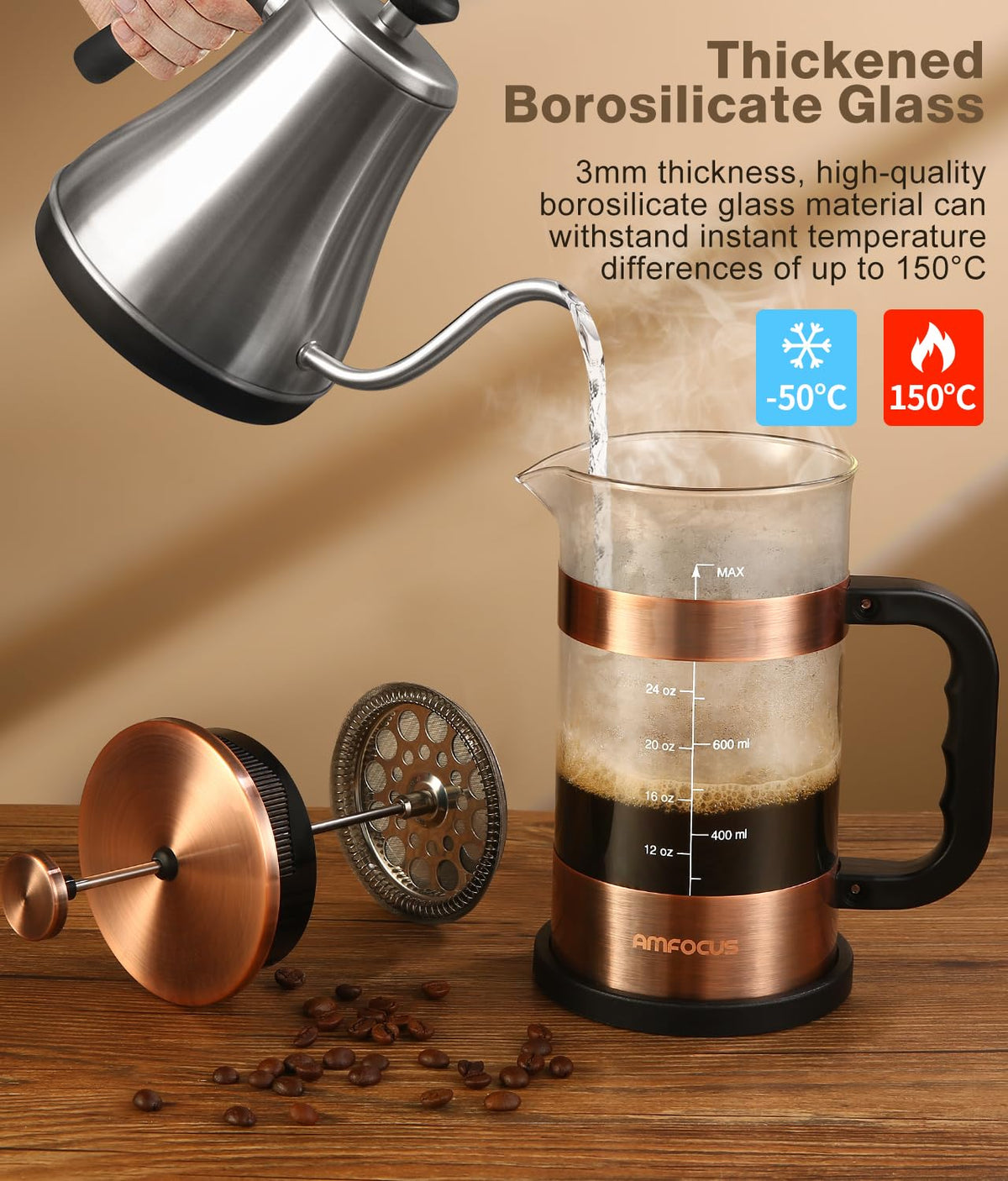 34 Ounce Stainless Steel French Press Coffee Maker W472254