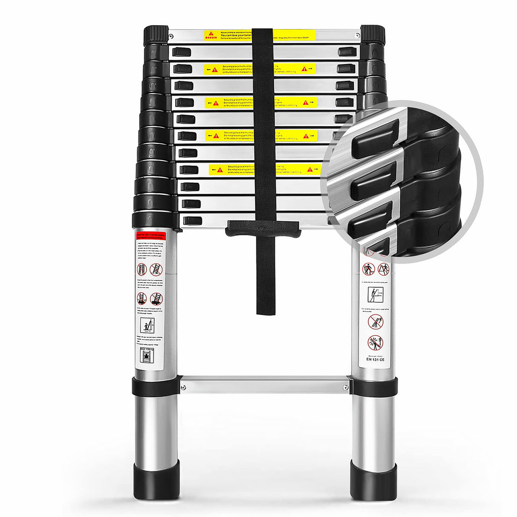12.5FT Aluminum Telescoping Ladder 330 pounds Q60624