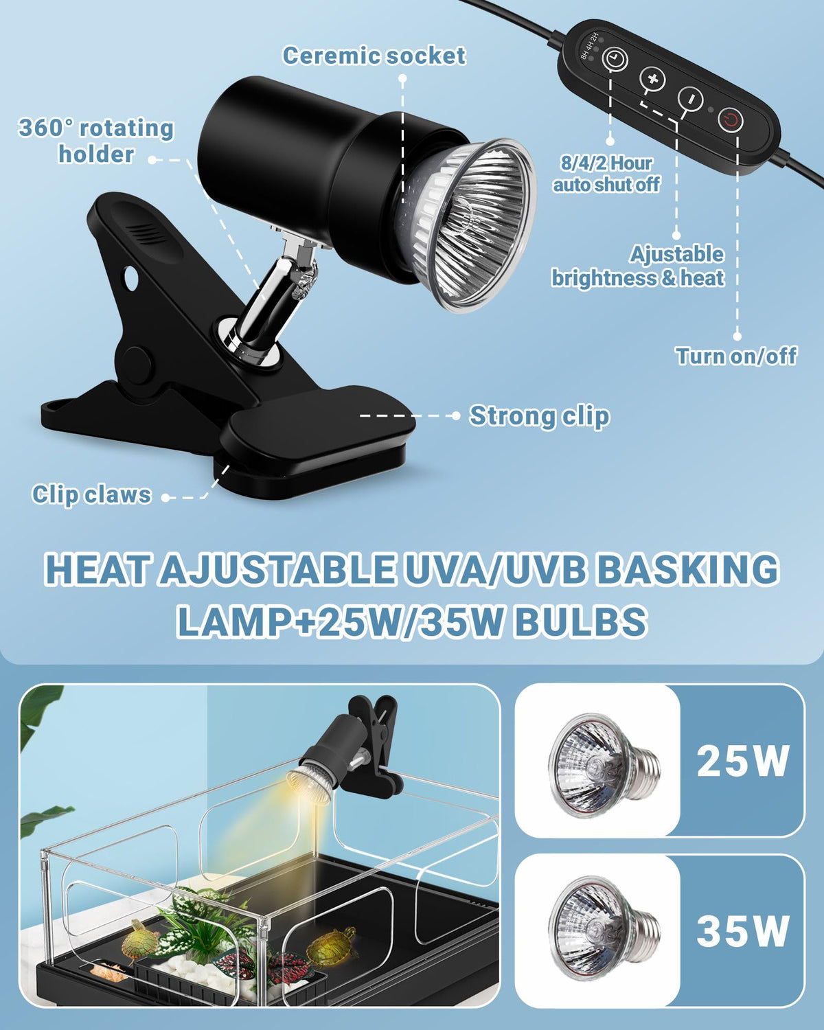 Small Turtle Tank Kit with Adjustable Lamp and Filter O407
