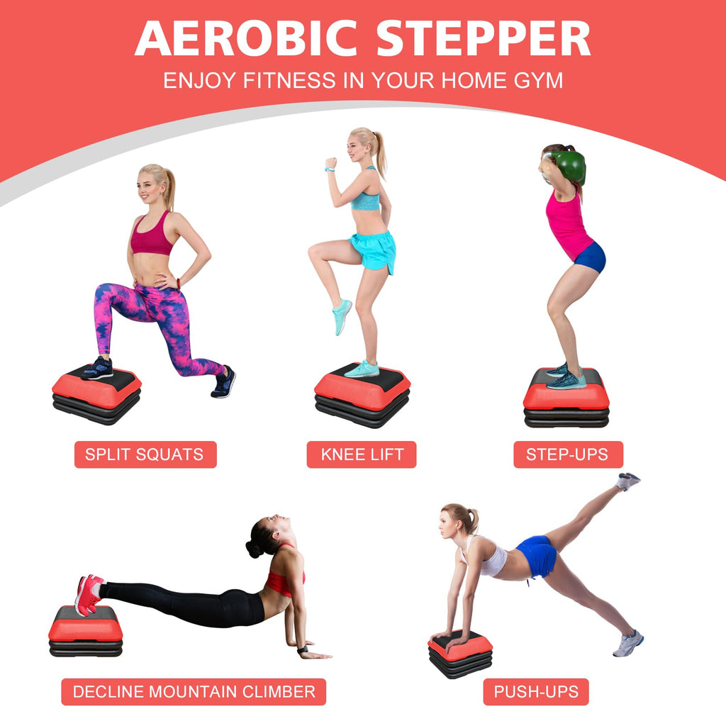 16"x16" Adjustable Exercise Aerobic Step Platform with 4 Risers W440