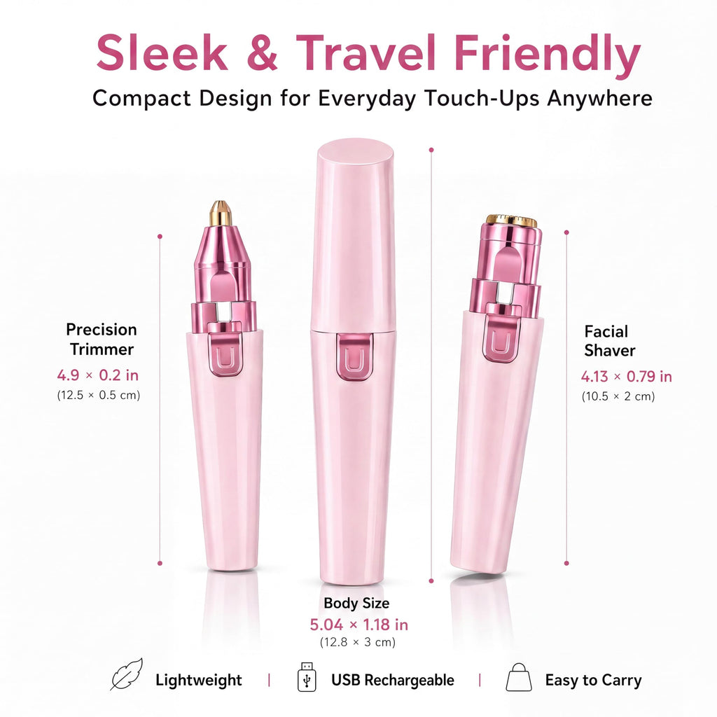 Pink USB Rechargeable Facial Hair Remover Z5267