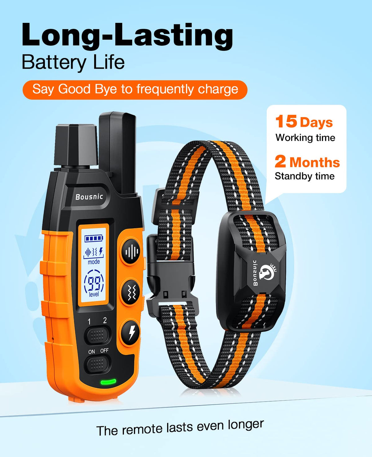 Rechargeable Waterproof Dog Training Collar with Remote H171