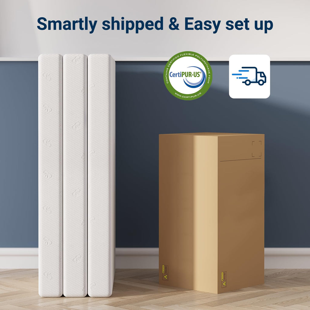 4 Inch Memory Foam Tri-fold Mattress Topper F8970
