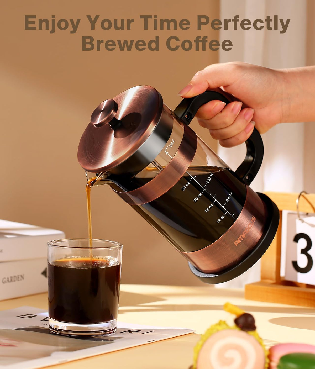 34 Ounce Stainless Steel French Press Coffee Maker W472254