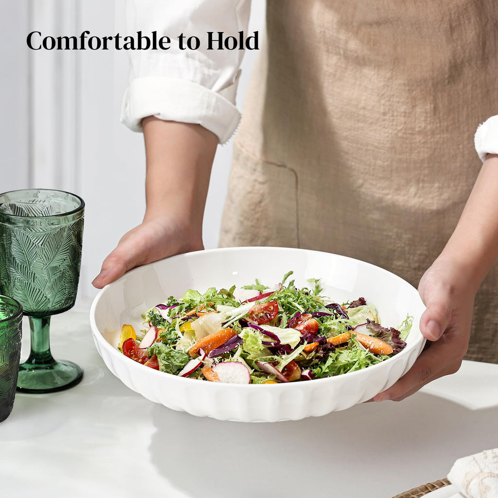 10" White Ceramic Pasta Bowls Set of 4 P923