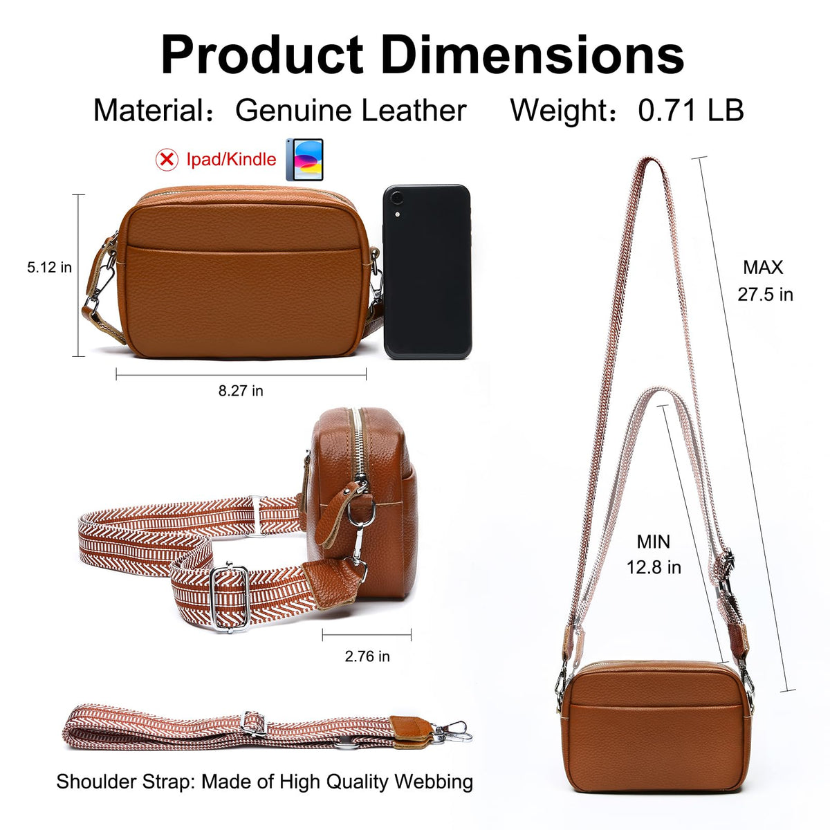 Small Leather Crossbody Bag Z877