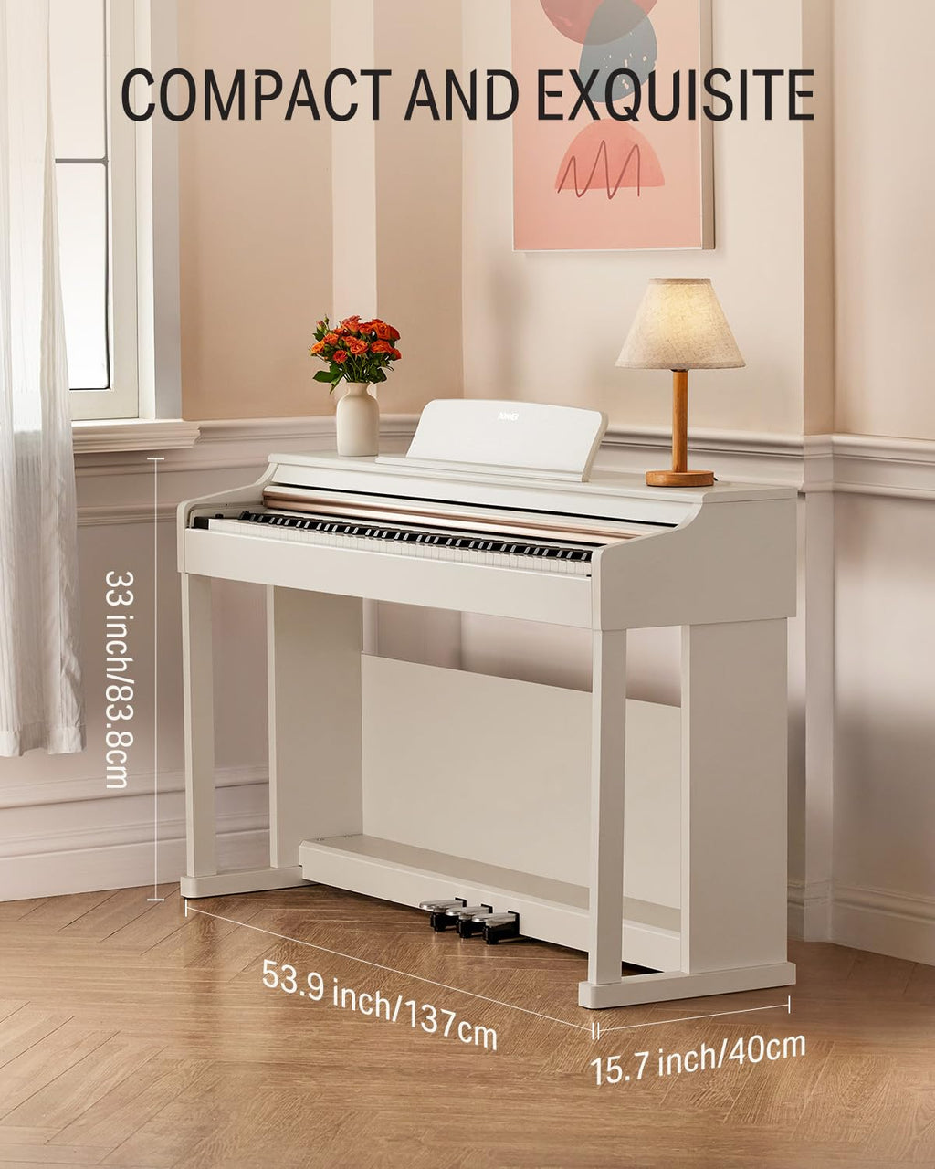88-Key Weighted Action Digital Piano with Furniture Stand P2693