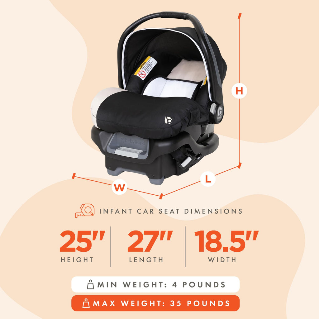 Khaki Infant Car Seat with Cover and Harness W665
