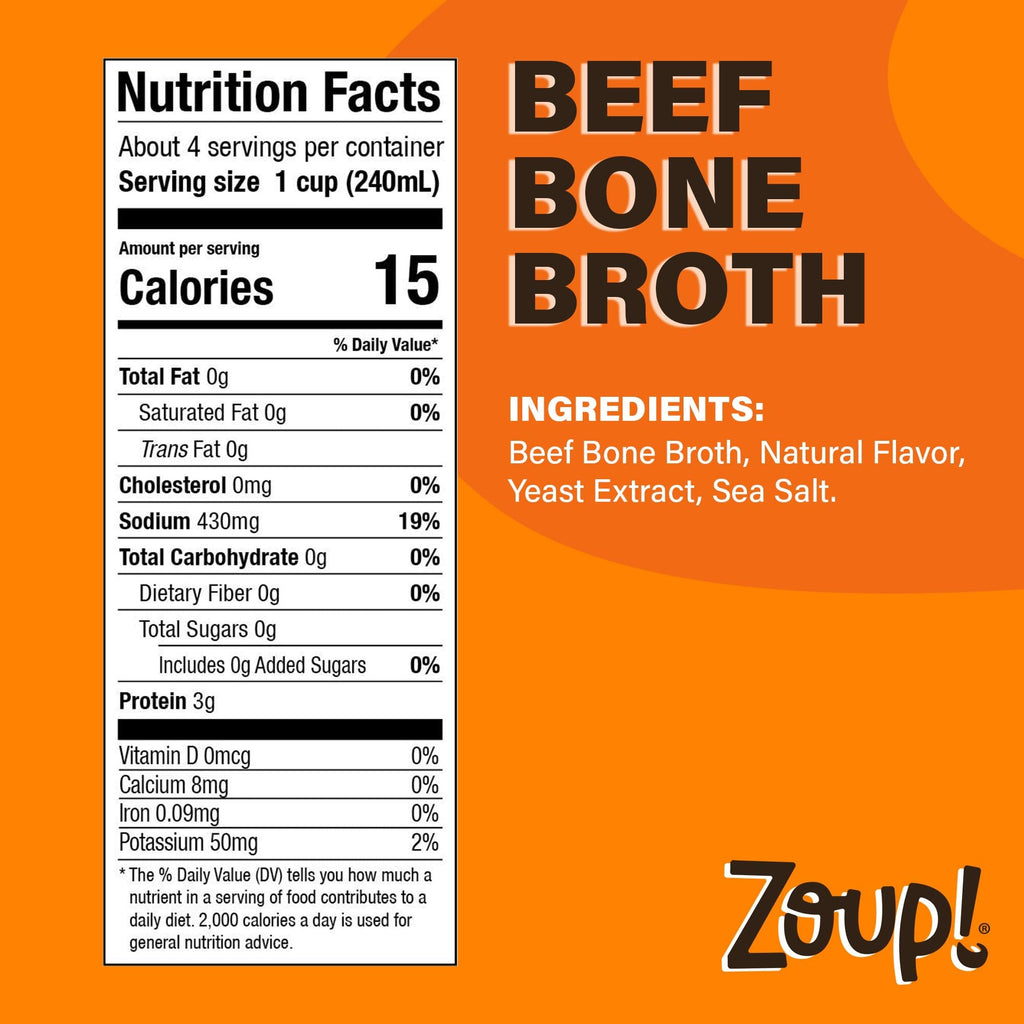 Reduced Sodium Beef Bone Broth 6 Pack 32 oz V371