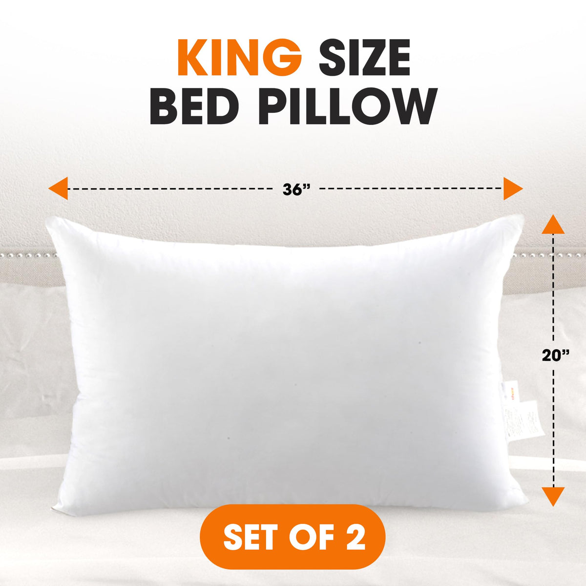 King Size Down Alternative Bed Pillows Set of 2 C612582