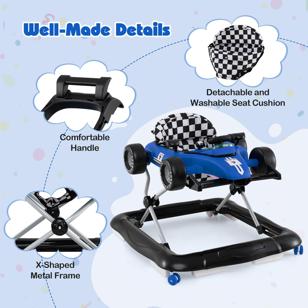 Foldable Baby Walker with Adjustable Heights and Wheels Q185