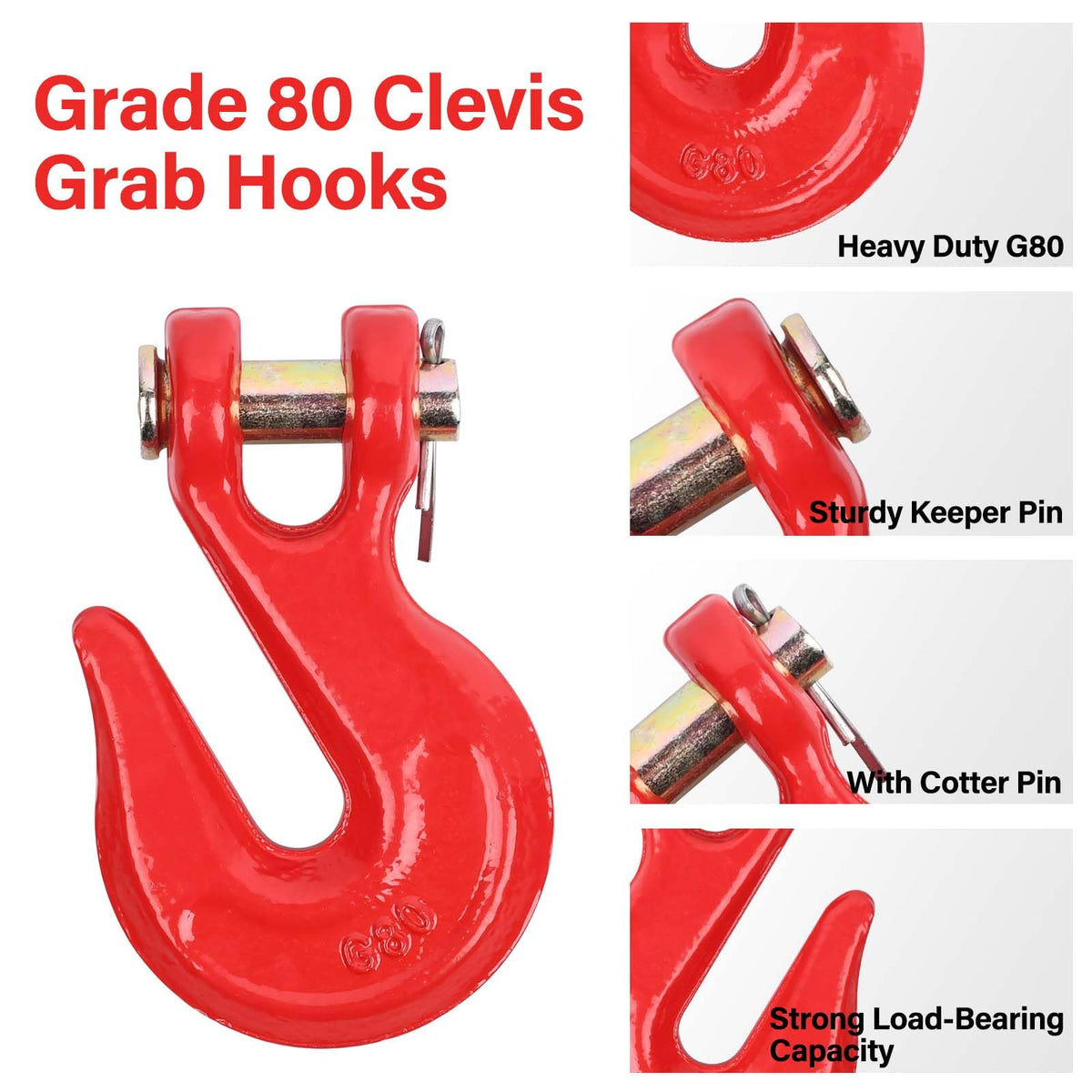 3/8'' Red Powder Coating Grade 80 Clevis Grab Hook O2618