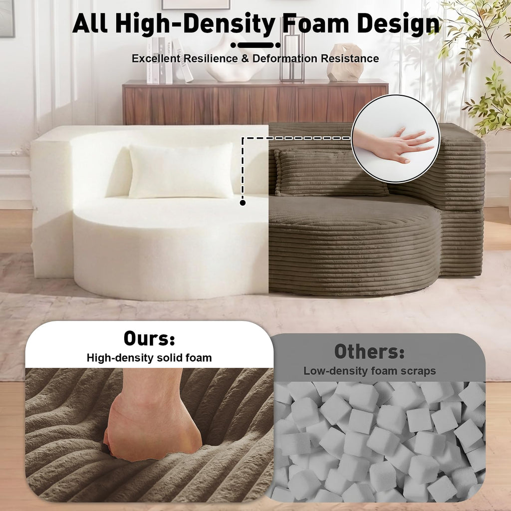 Brown Corduroy Convertible Futon Sofa Bed X560
