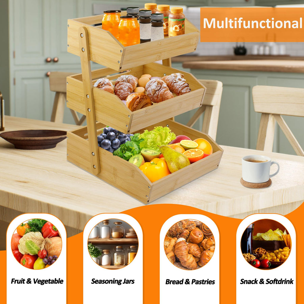 3 Tier Bamboo Fruit Basket V99605