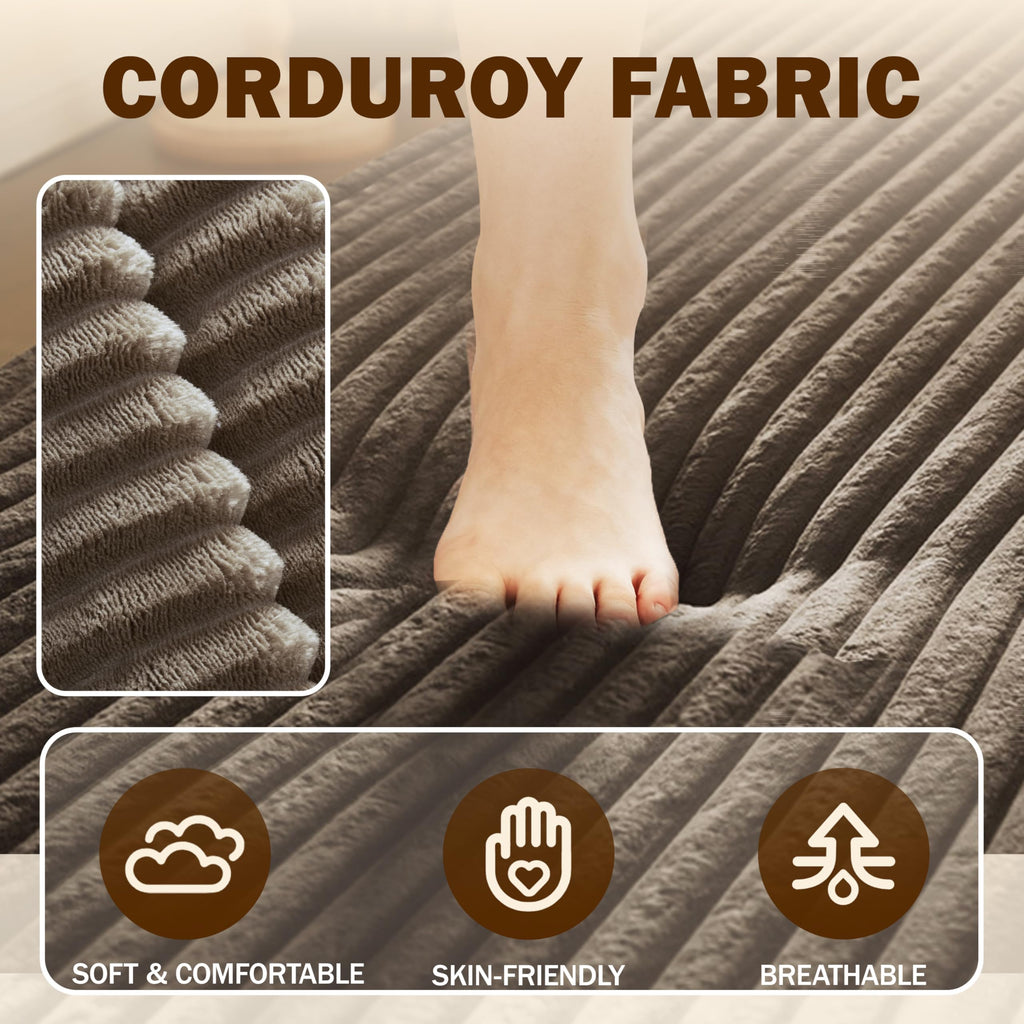 Brown Corduroy Convertible Futon Sofa Bed X560