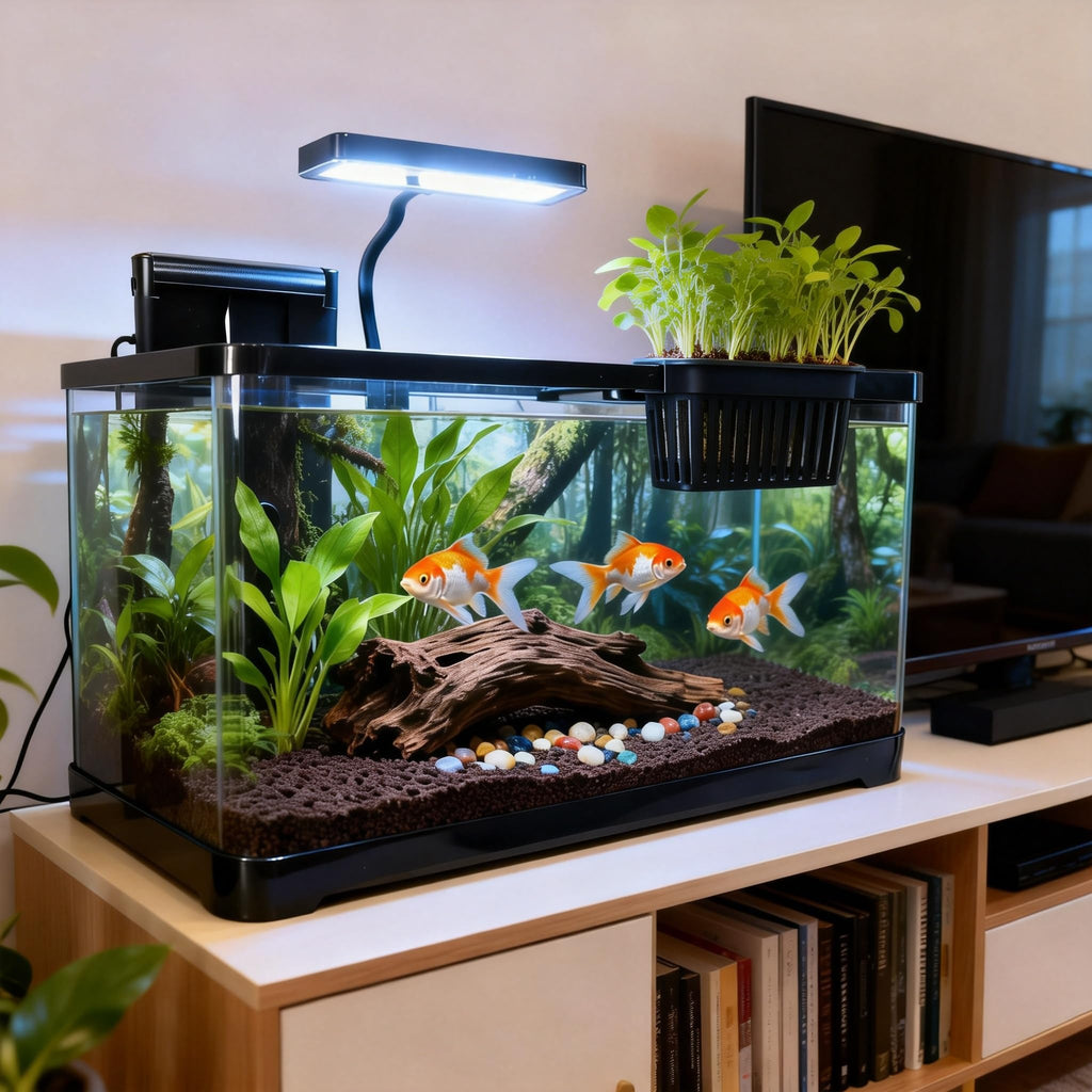 5 Gallon Plastic Aquarium Starter Kit with Filter and LED Light H697170