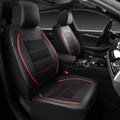 Black Red Faux Leather Front Seat Covers U712