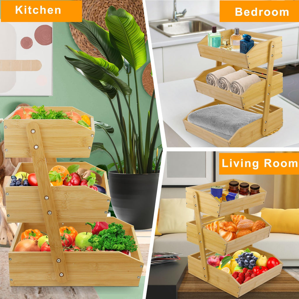 3 Tier Bamboo Fruit Basket V99605