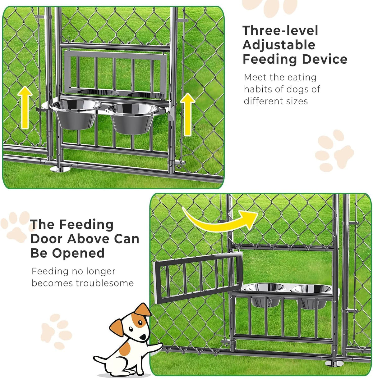 10×20FT Heavy Duty Chain Link Dog Kennel with Roof V11653