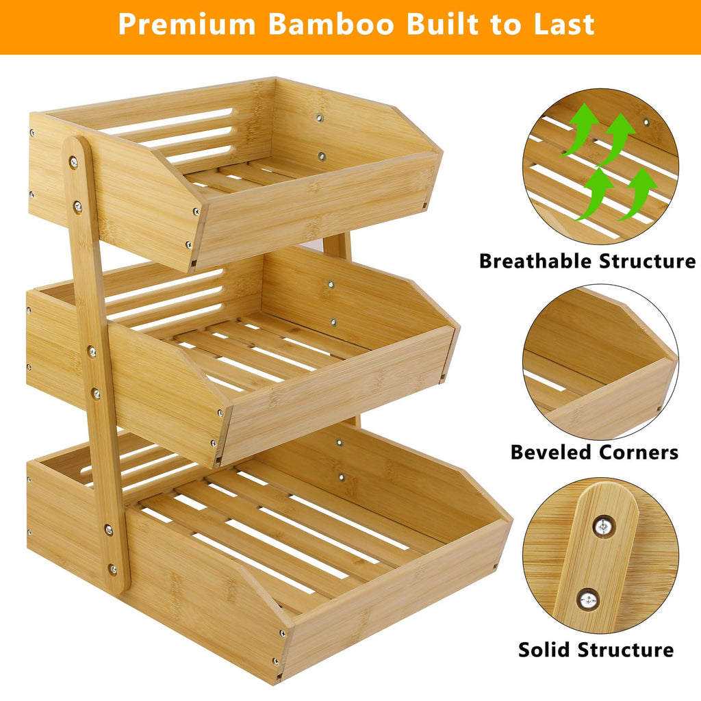 3 Tier Bamboo Fruit Basket V99605