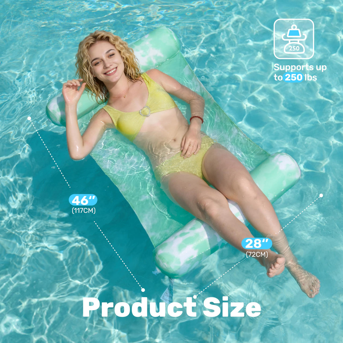 3 Pack 4-in-1 Inflatable Pool Floats Water Hammock Lounges D75006