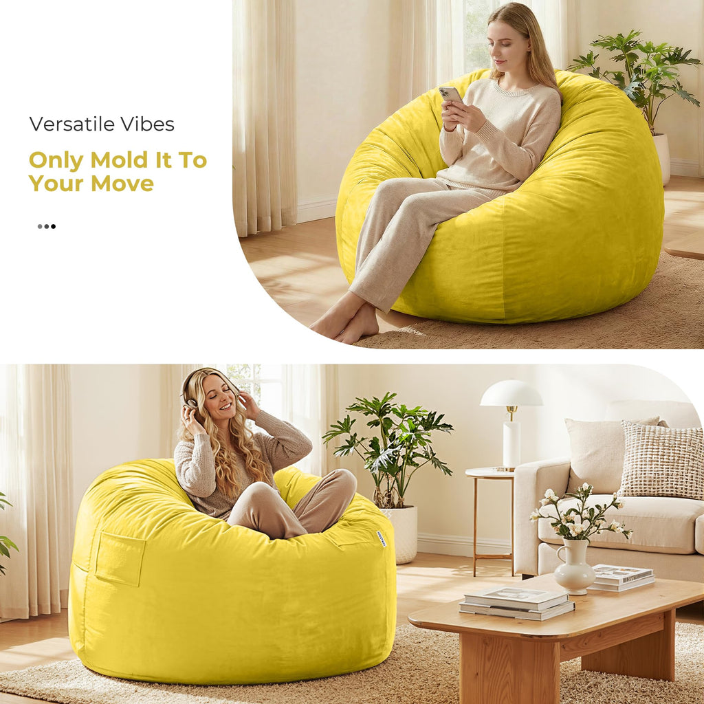 Giant 4' Memory Foam Bean Bag Chair with Microfiber Cover T720