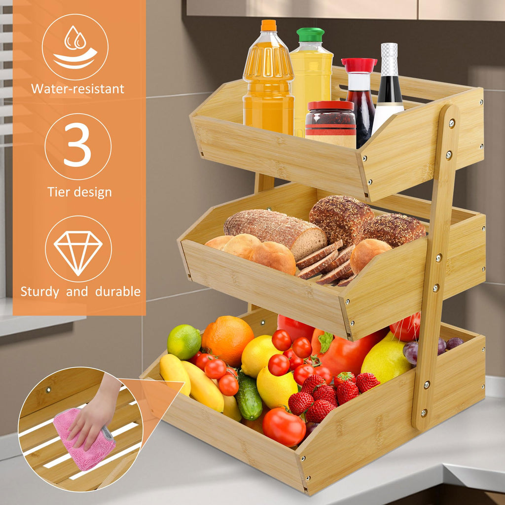 3 Tier Bamboo Fruit Basket V99605