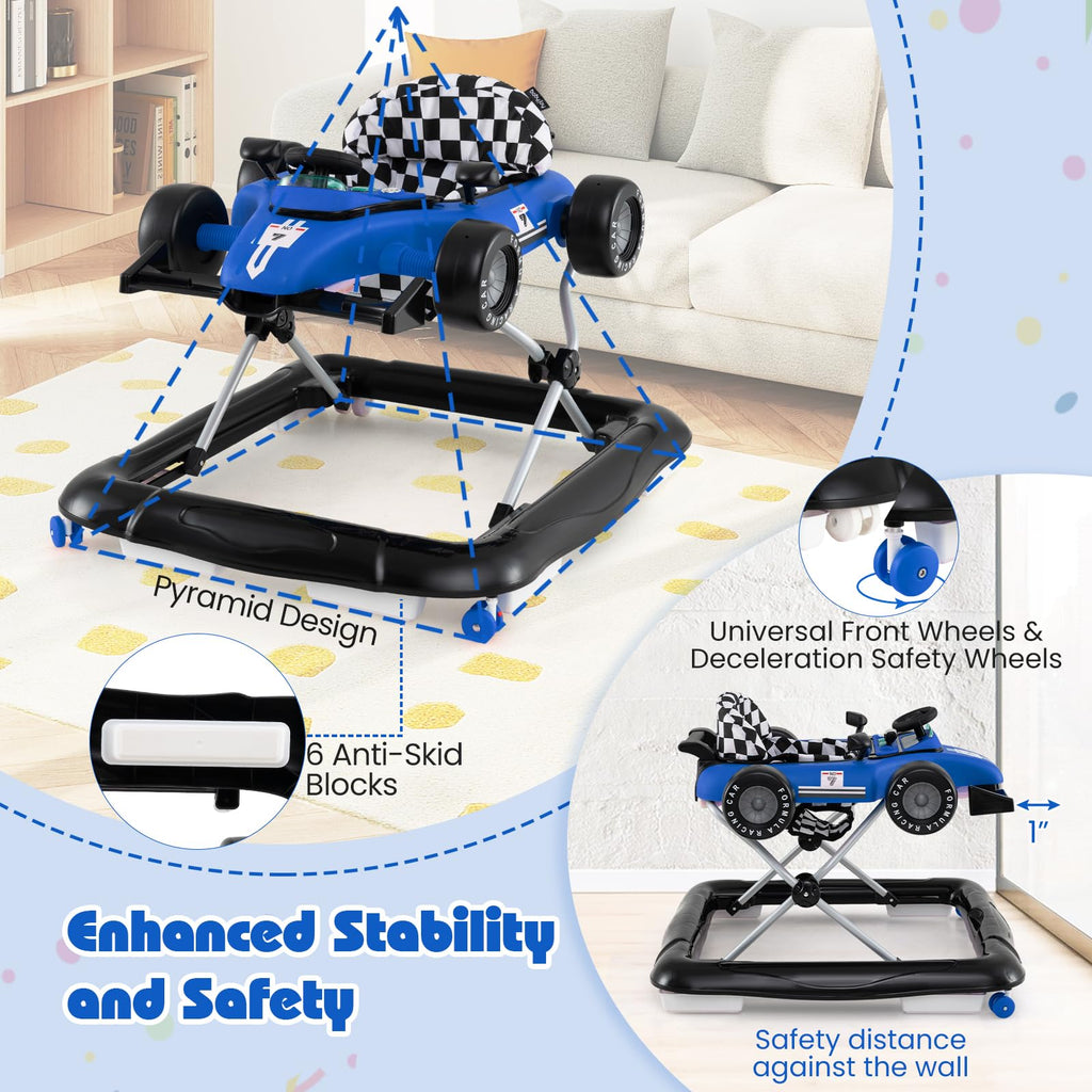 Foldable Baby Walker with Adjustable Heights and Wheels Q185