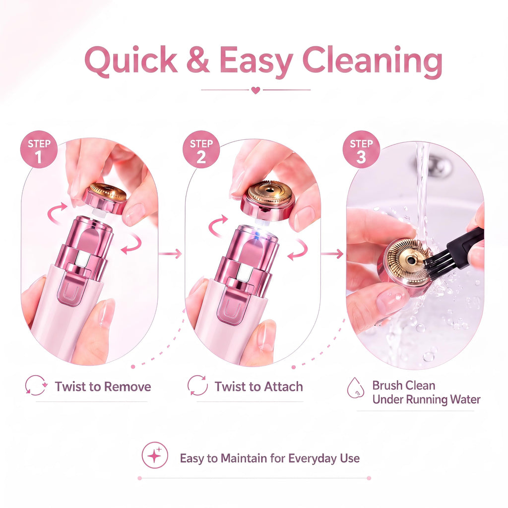 Pink USB Rechargeable Facial Hair Remover Z5267