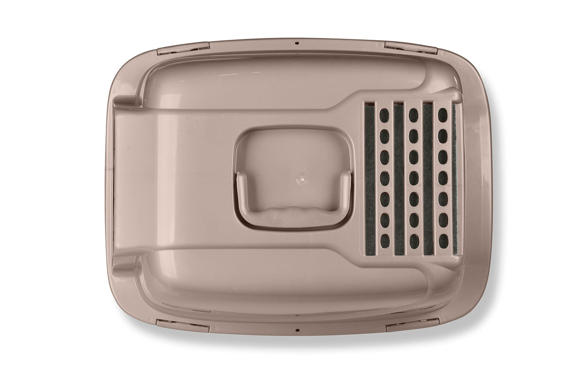 Large Enclosed Sifting Cat Pan with Odor Door, Hooded, Beige N623480