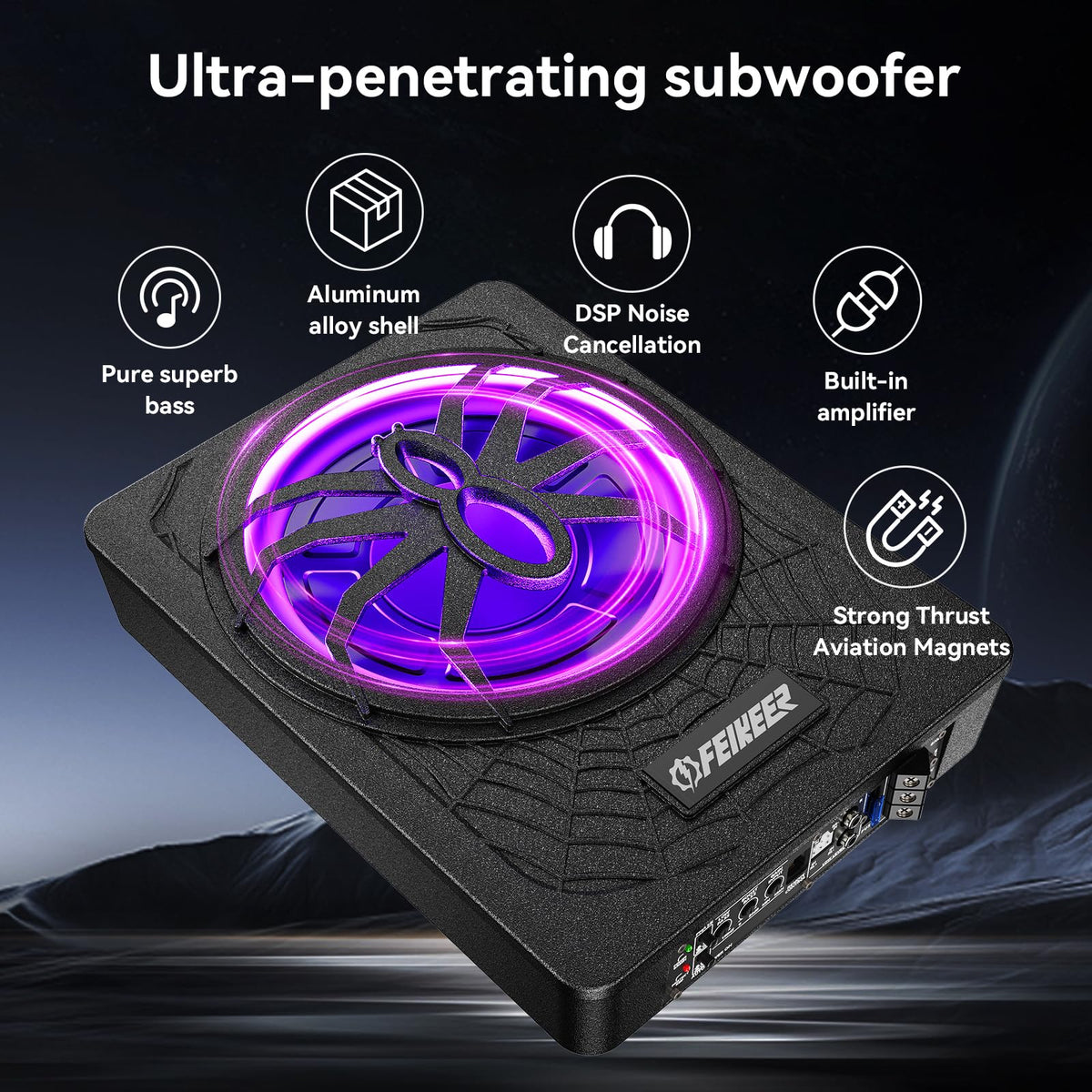 10" 1200W UnderSeat Subwoofer and Amp Package T245