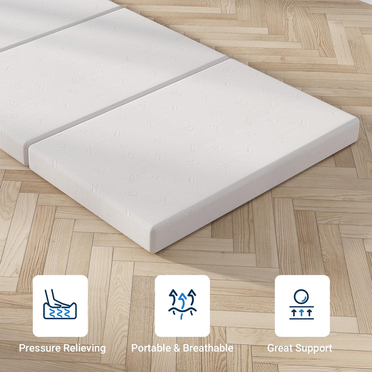 4 Inch Memory Foam Tri-fold Mattress Topper F8970