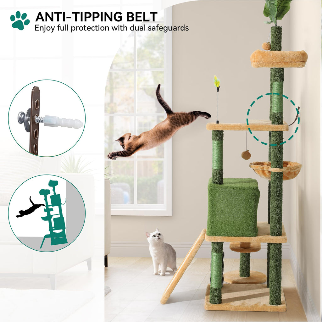 Tall Cat Tree Tower with Leaves Z9607