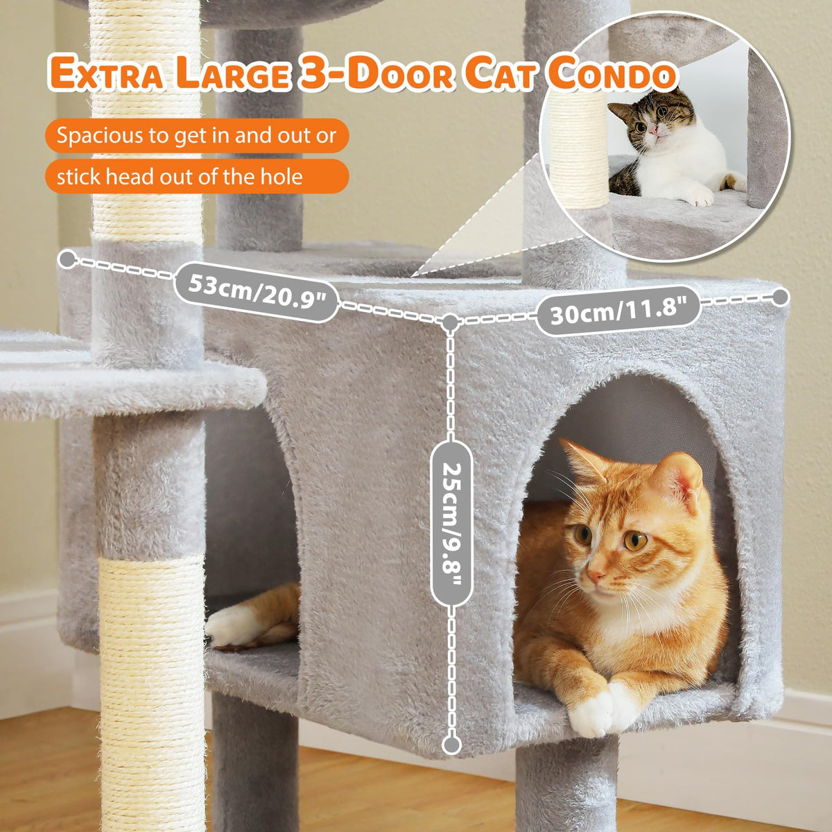 72" Cat Tree with Hammock & Condos Z82092