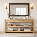 Oak Console Table with Storage Drawers F943259