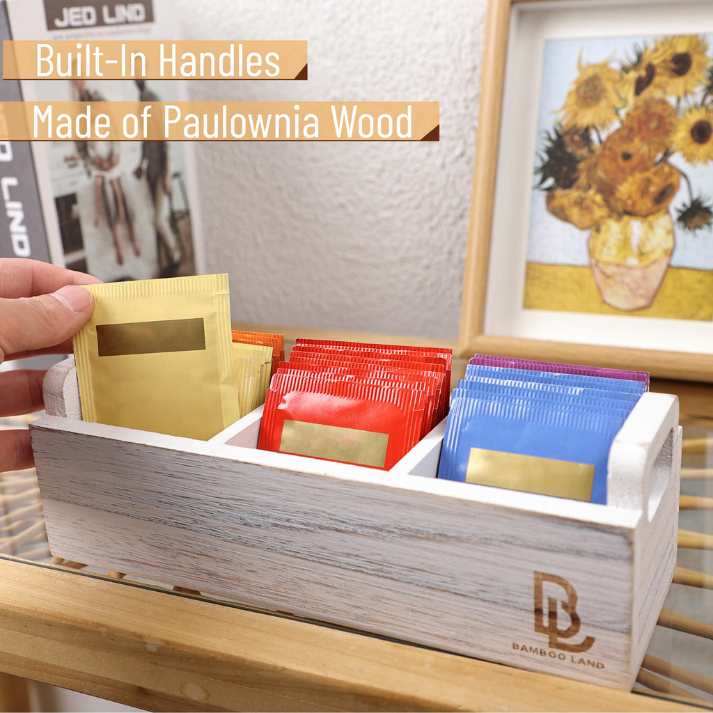 Wooden 3 Slot Tea Bag Organizer U963