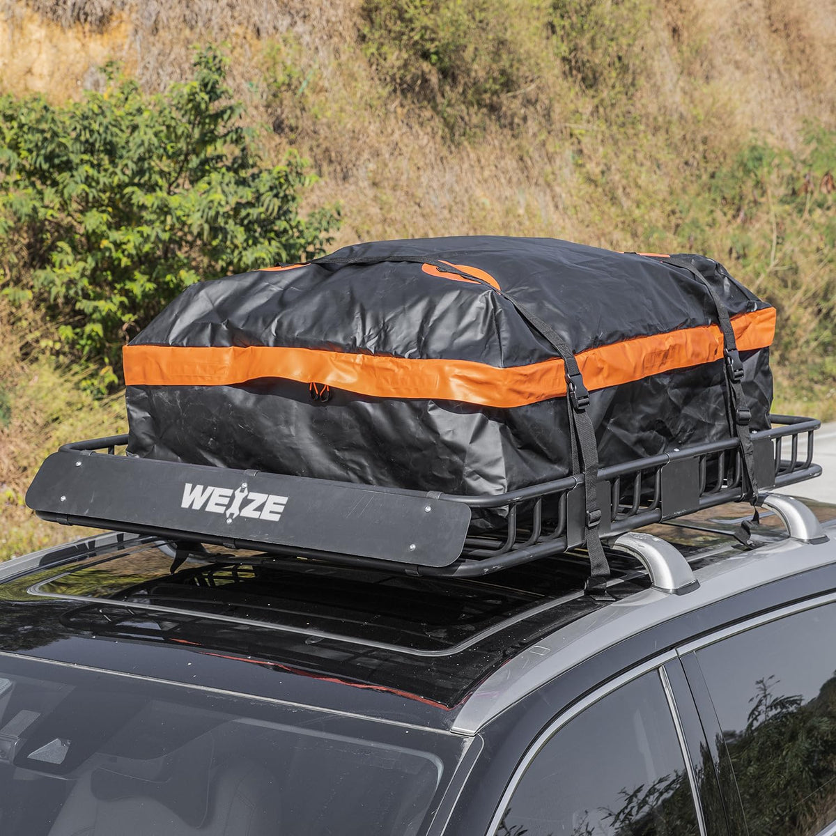 64"x 39" Steel Roof Rack Cargo Carrier with Waterproof Bag T77532