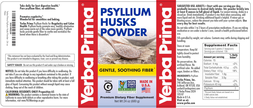 24 oz Unflavored Psyllium Husk Powder Fiber Supplement T879