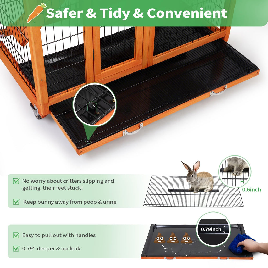Rabbit Hutch with Wire Floor & Removable Tray S6234
