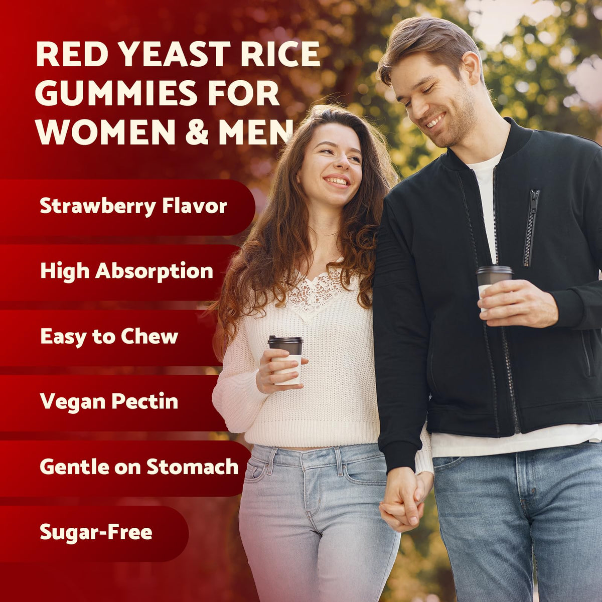 Sugar Free Red Yeast Rice with CoQ10 1200mg Strawberry Flavor 120 Count T29456